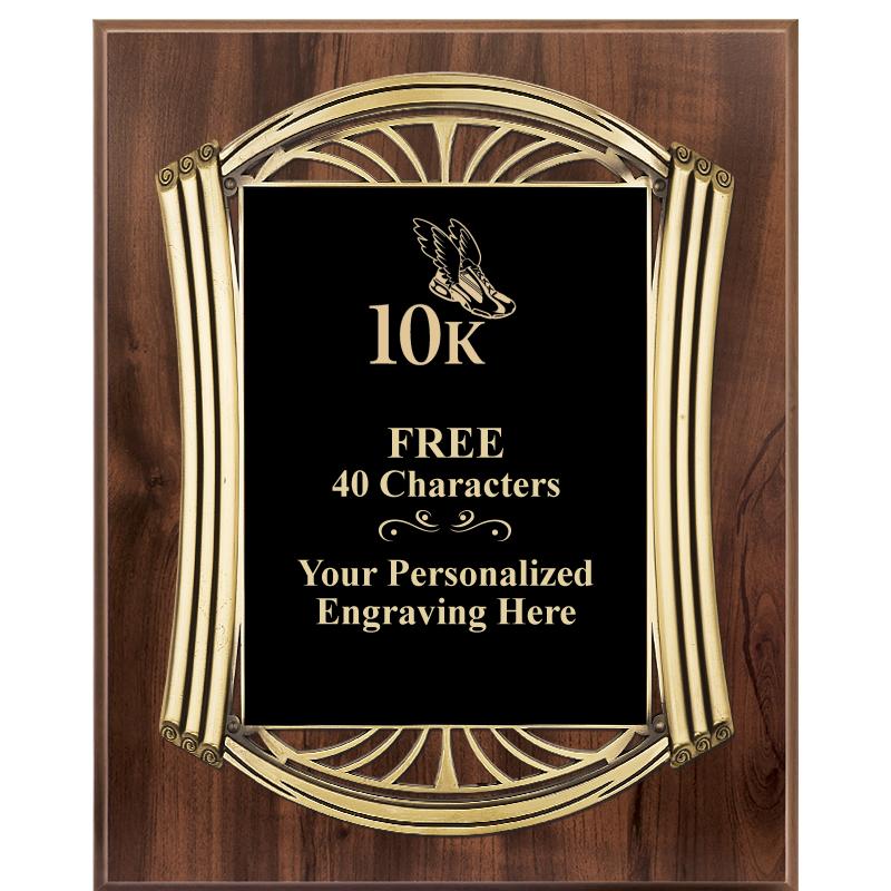 10.5X13 ROMAN WOOD W GLD PLQ