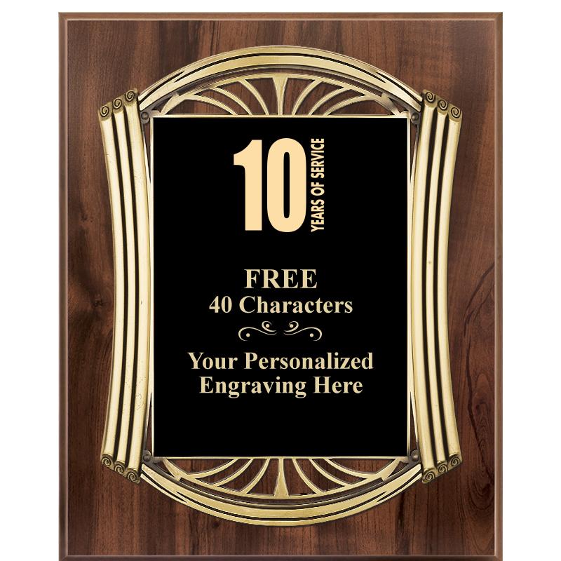 10.5X13 ROMAN WOOD W GLD PLQ