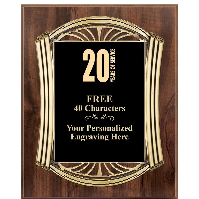 10.5X13 ROMAN WOOD W GLD PLQ