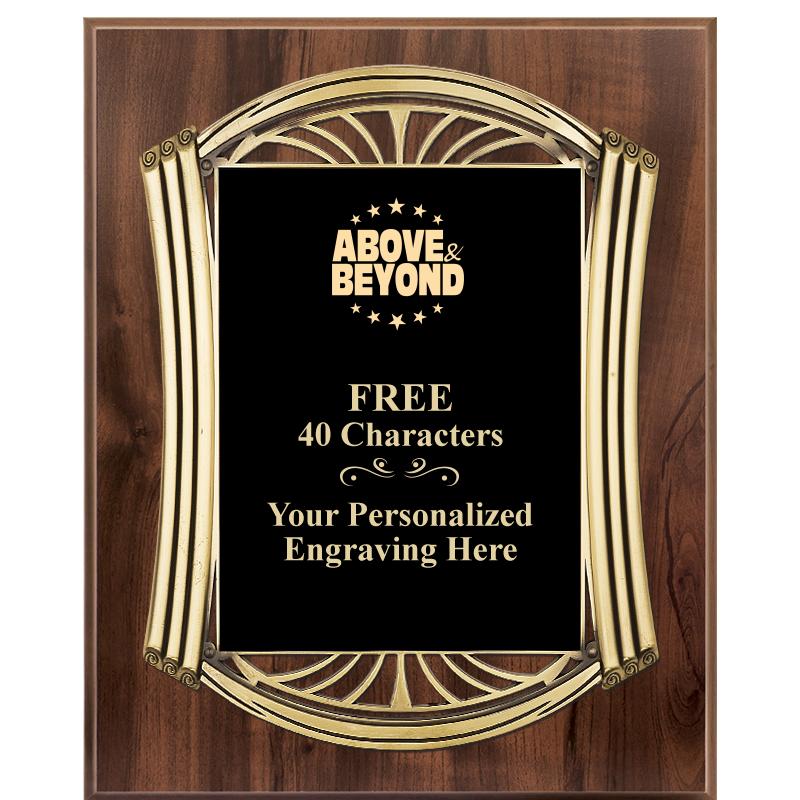 10.5X13 ROMAN WOOD W GLD PLQ