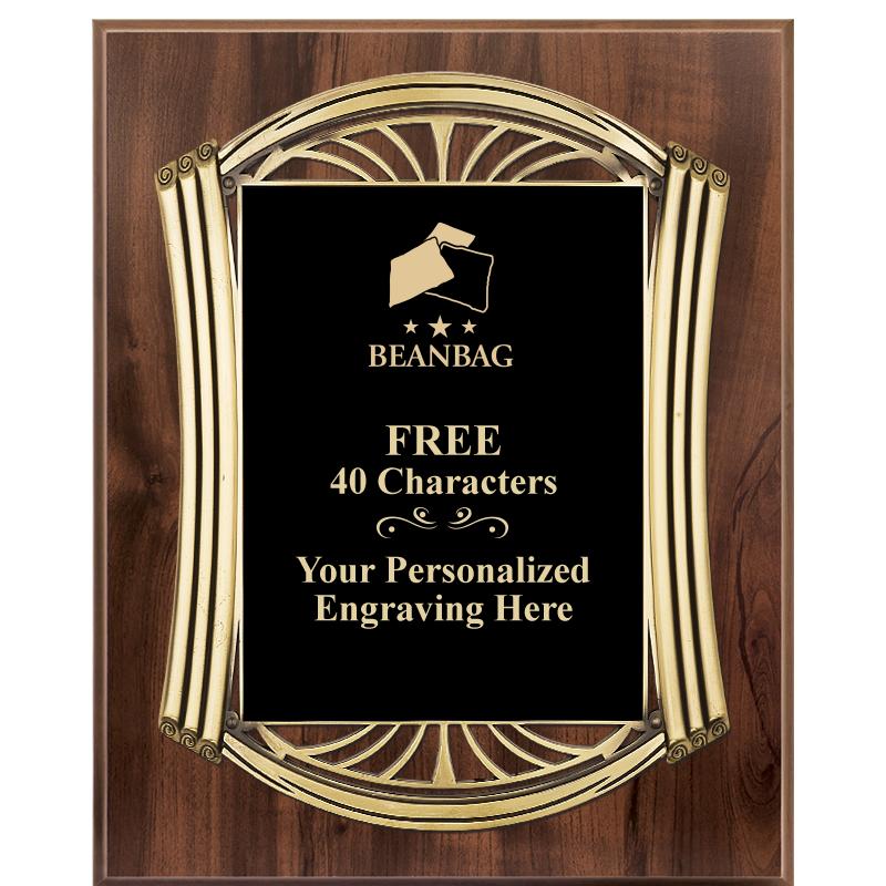 10.5X13 ROMAN WOOD W GLD PLQ