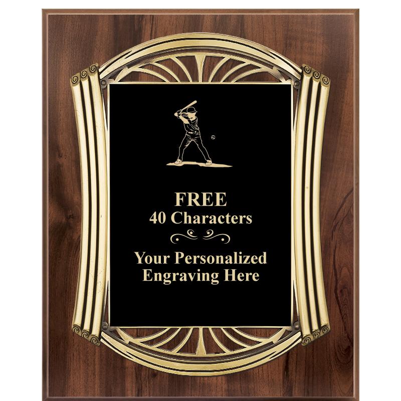 10.5X13 ROMAN WOOD W GLD PLQ