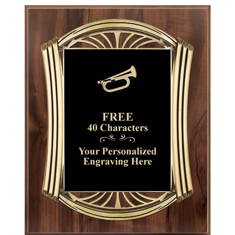 10.5X13 ROMAN WOOD W GLD PLQ