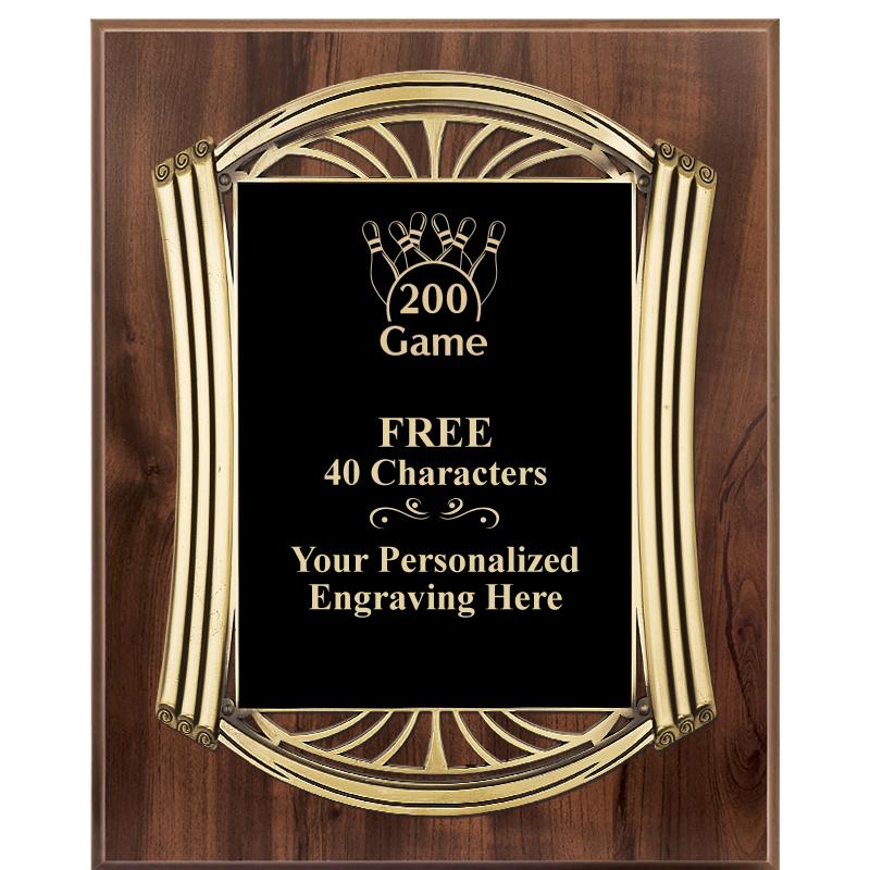 10.5X13 ROMAN WOOD W GLD PLQ