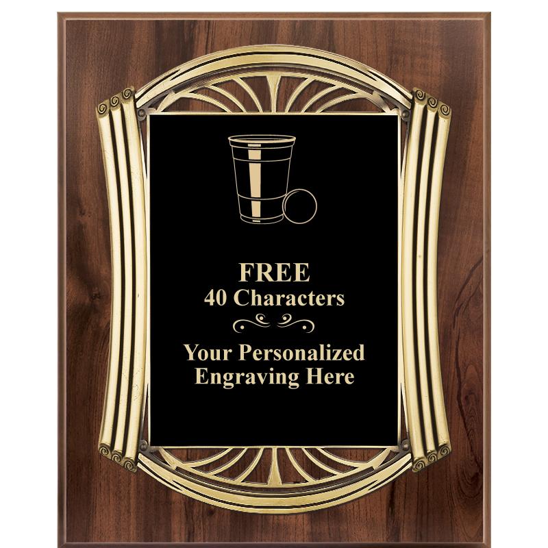 10.5X13 ROMAN WOOD W GLD PLQ