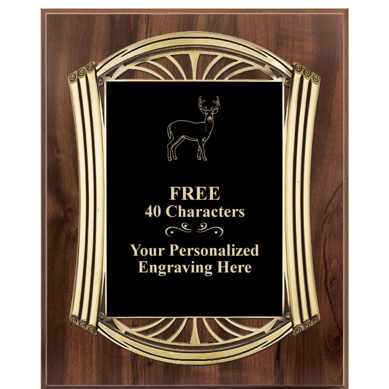 10.5X13 ROMAN WOOD W GLD PLQ