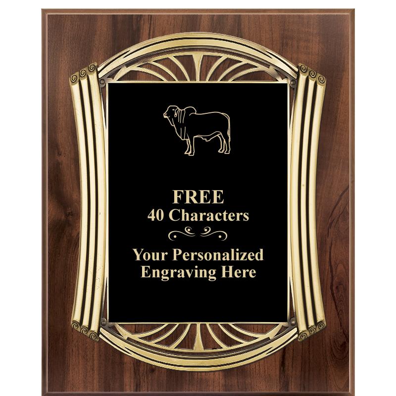 10.5X13 ROMAN WOOD W GLD PLQ