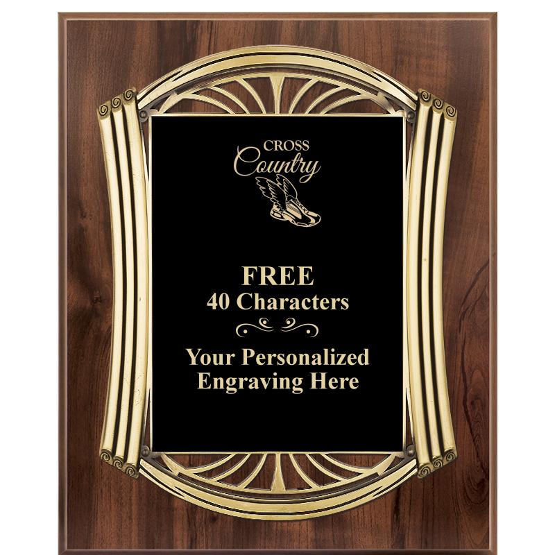 10.5X13 ROMAN WOOD W GLD PLQ