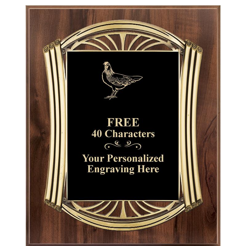 10.5X13 ROMAN WOOD W GLD PLQ