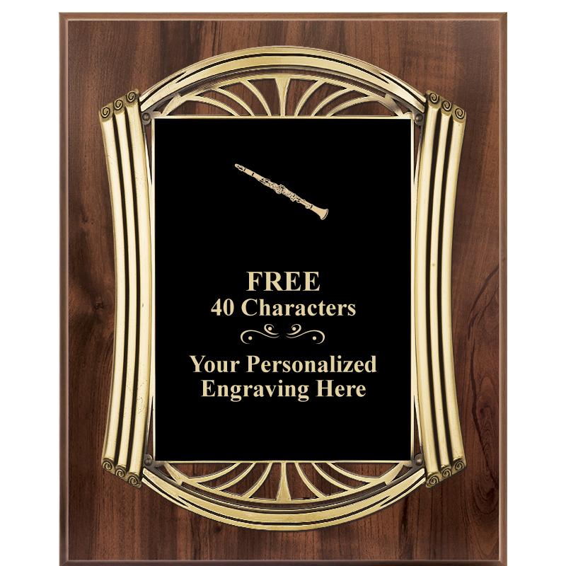 10.5X13 ROMAN WOOD W GLD PLQ