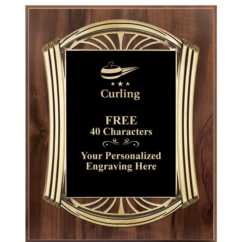 10.5X13 ROMAN WOOD W GLD PLQ