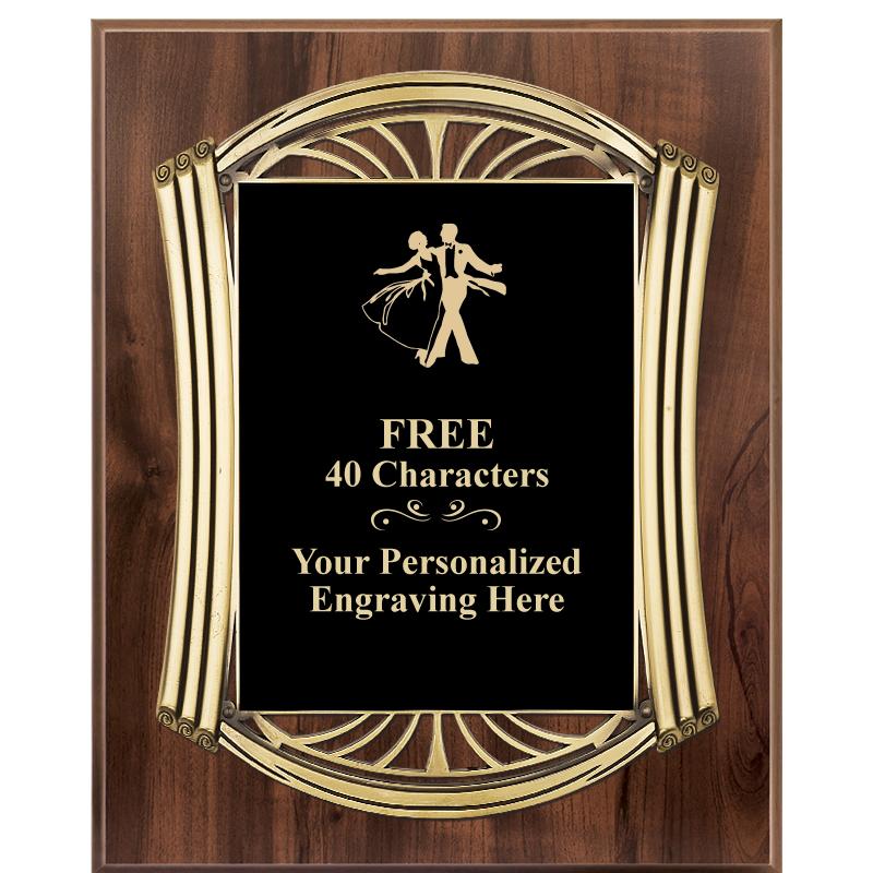 10.5X13 ROMAN WOOD W GLD PLQ