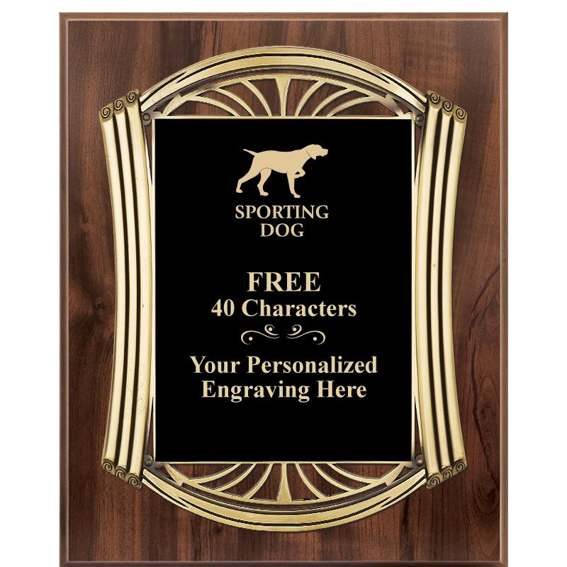 10.5X13 ROMAN WOOD W GLD PLQ