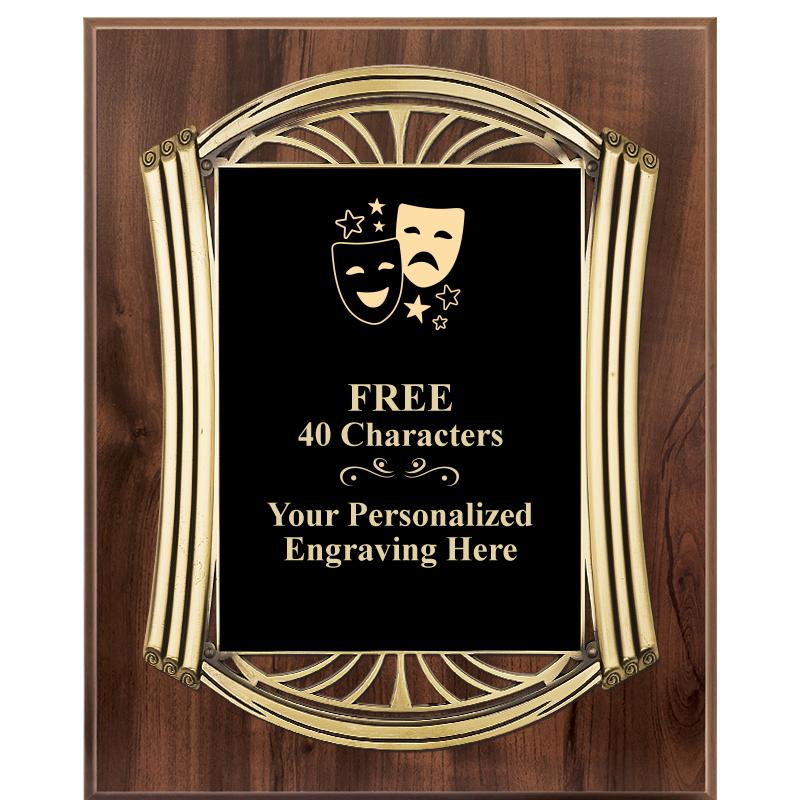 10.5X13 ROMAN WOOD W GLD PLQ