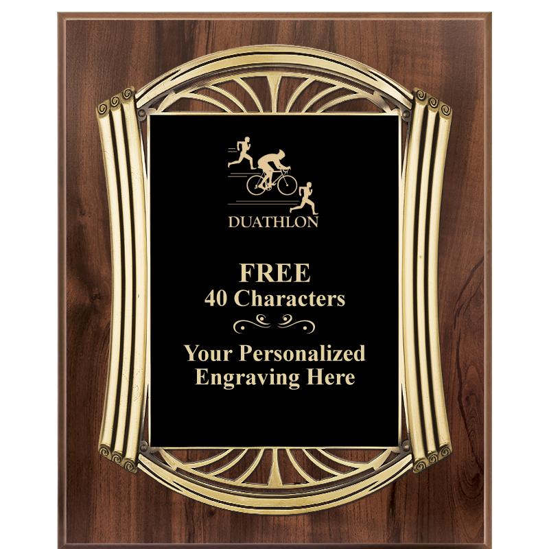 10.5X13 ROMAN WOOD W GLD PLQ