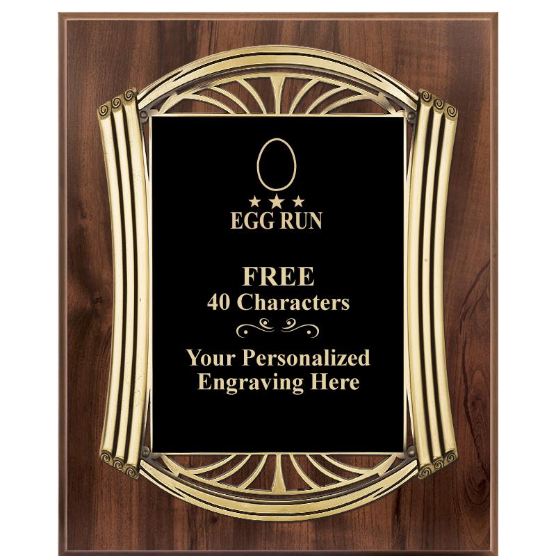 10.5X13 ROMAN WOOD W GLD PLQ