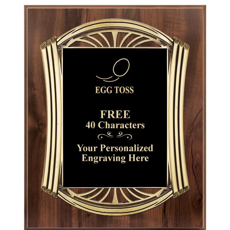 10.5X13 ROMAN WOOD W GLD PLQ