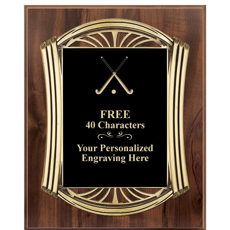 10.5X13 ROMAN WOOD W GLD PLQ