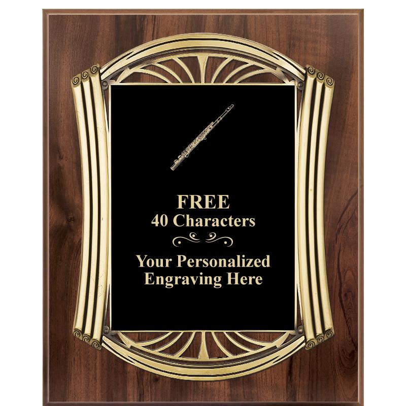 10.5X13 ROMAN WOOD W GLD PLQ