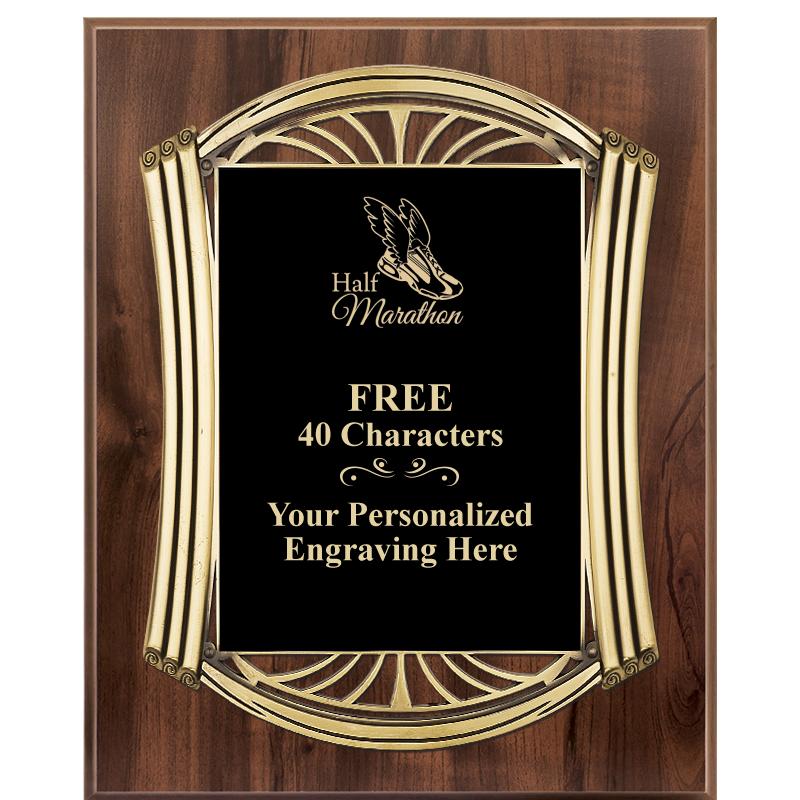 10.5X13 ROMAN WOOD W GLD PLQ