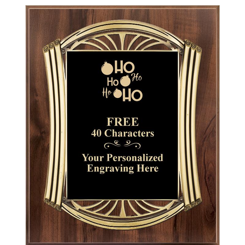 10.5X13 ROMAN WOOD W GLD PLQ