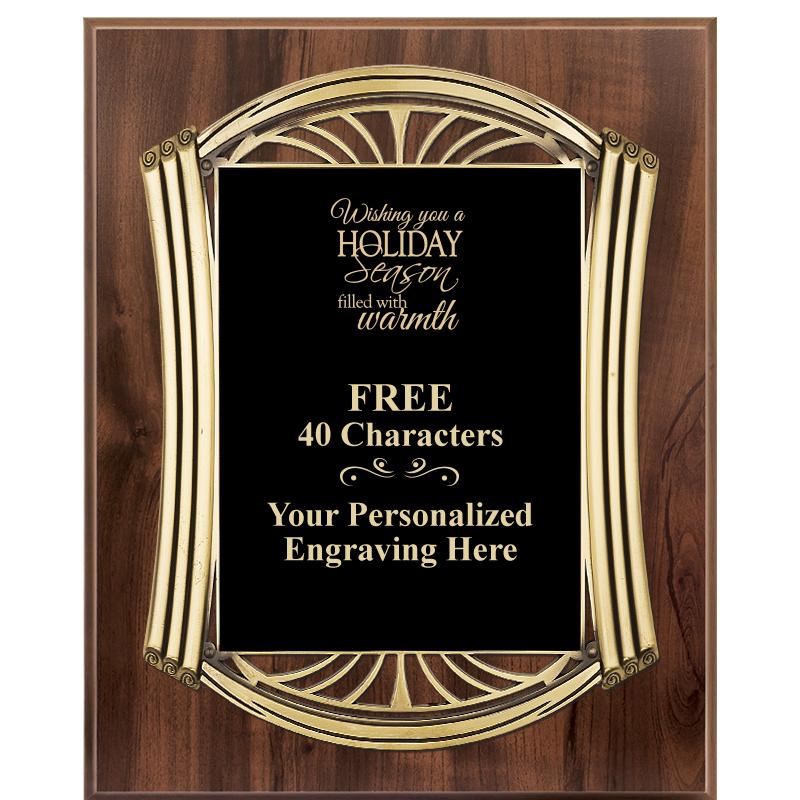 10.5X13 ROMAN WOOD W GLD PLQ