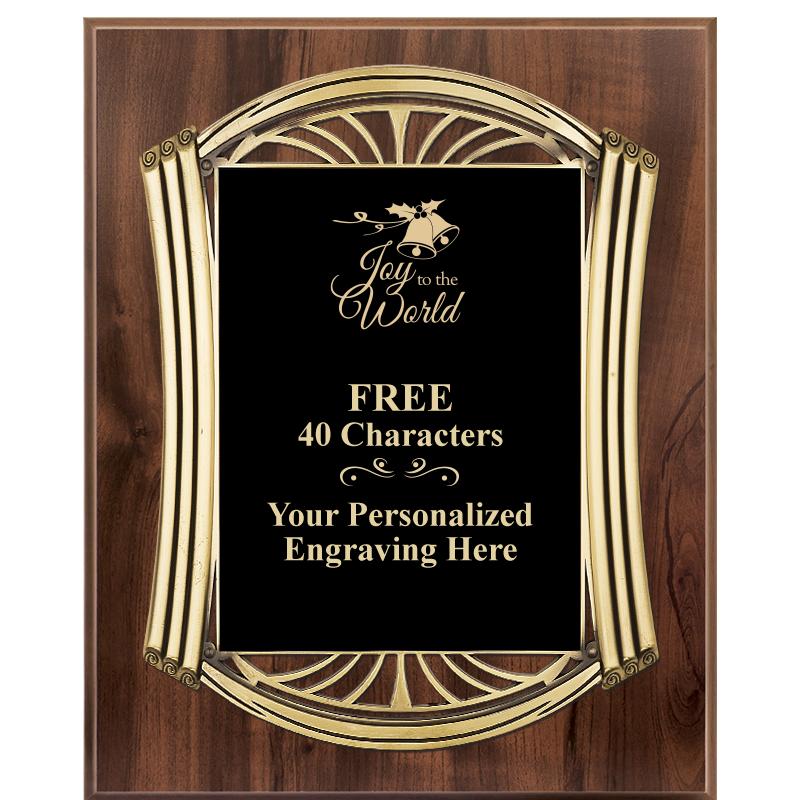 10.5X13 ROMAN WOOD W GLD PLQ