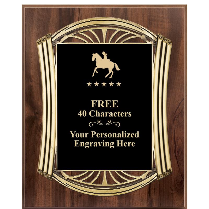 10.5X13 ROMAN WOOD W GLD PLQ