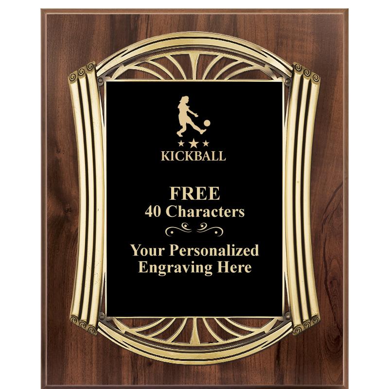 10.5X13 ROMAN WOOD W GLD PLQ