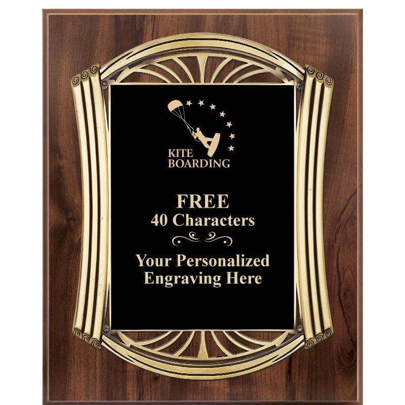 10.5X13 ROMAN WOOD W GLD PLQ