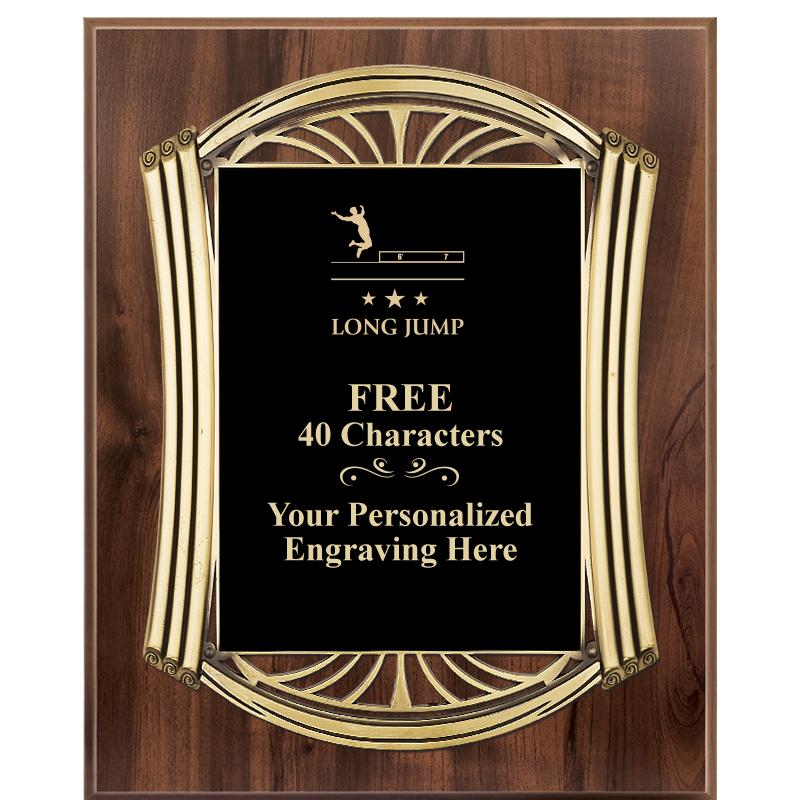 10.5X13 ROMAN WOOD W GLD PLQ