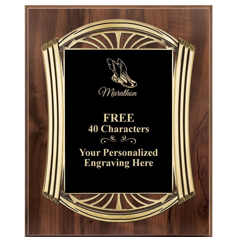 10.5X13 ROMAN WOOD W GLD PLQ