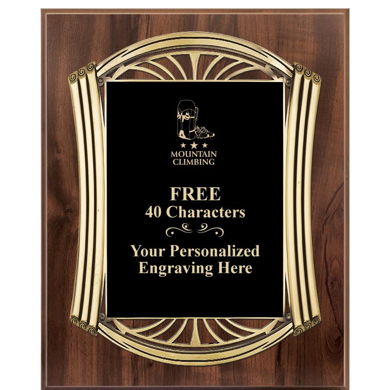 10.5X13 ROMAN WOOD W GLD PLQ