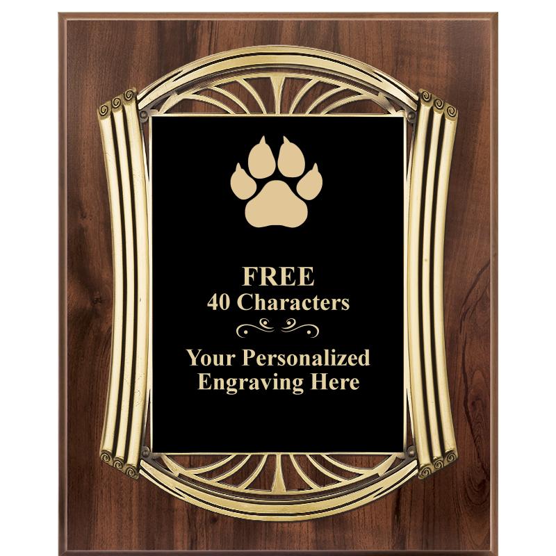 10.5X13 ROMAN WOOD W GLD PLQ