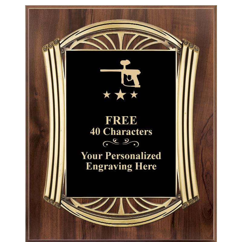 10.5X13 ROMAN WOOD W GLD PLQ