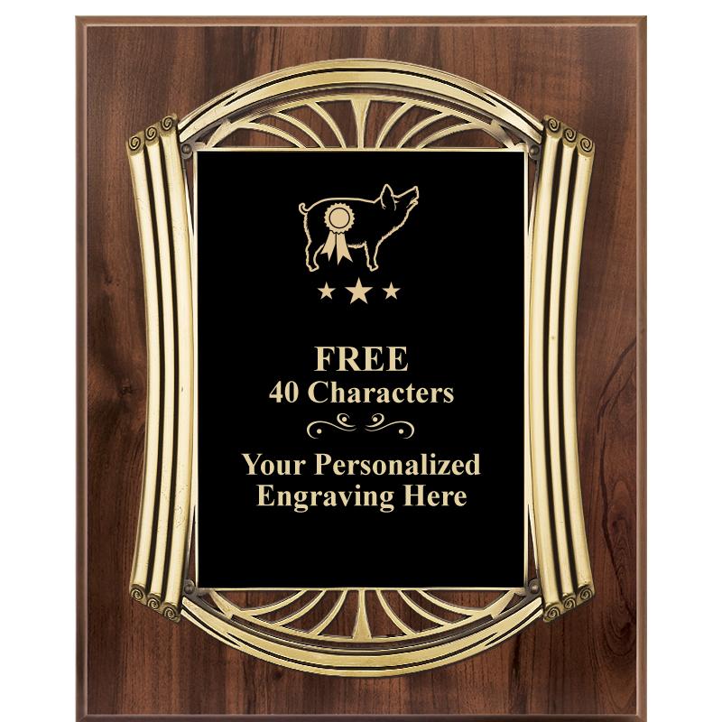 10.5X13 ROMAN WOOD W GLD PLQ