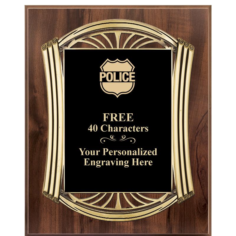 10.5X13 ROMAN WOOD W GLD PLQ