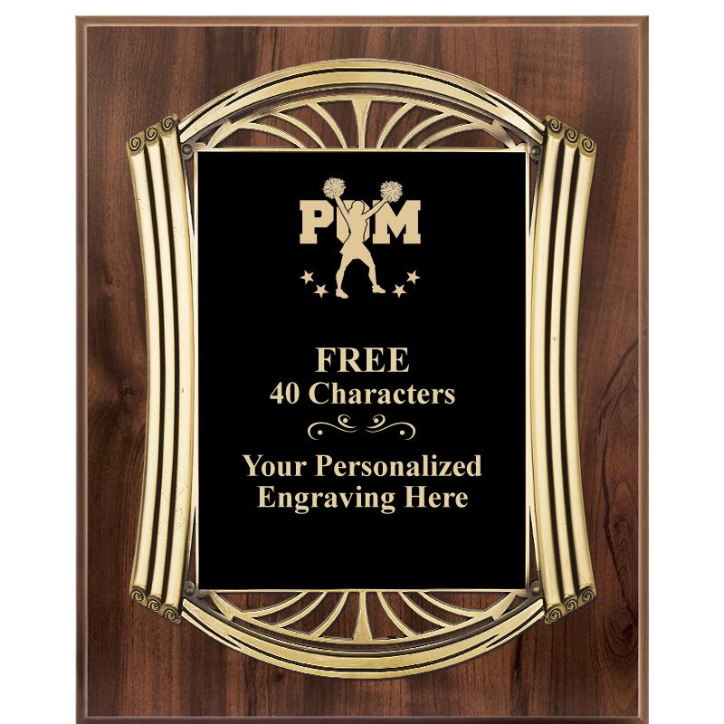 10.5X13 ROMAN WOOD W GLD PLQ