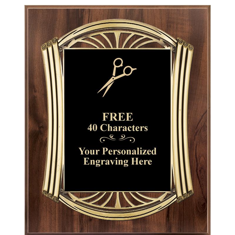 10.5X13 ROMAN WOOD W GLD PLQ