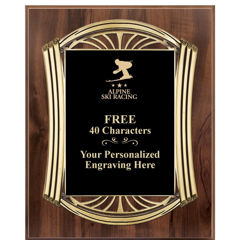 10.5X13 ROMAN WOOD W GLD PLQ