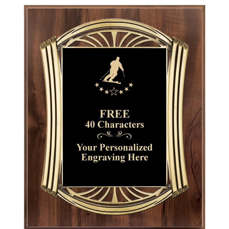 10.5X13 ROMAN WOOD W GLD PLQ