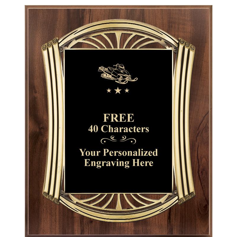 10.5X13 ROMAN WOOD W GLD PLQ