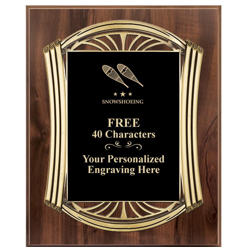 10.5X13 ROMAN WOOD W GLD PLQ