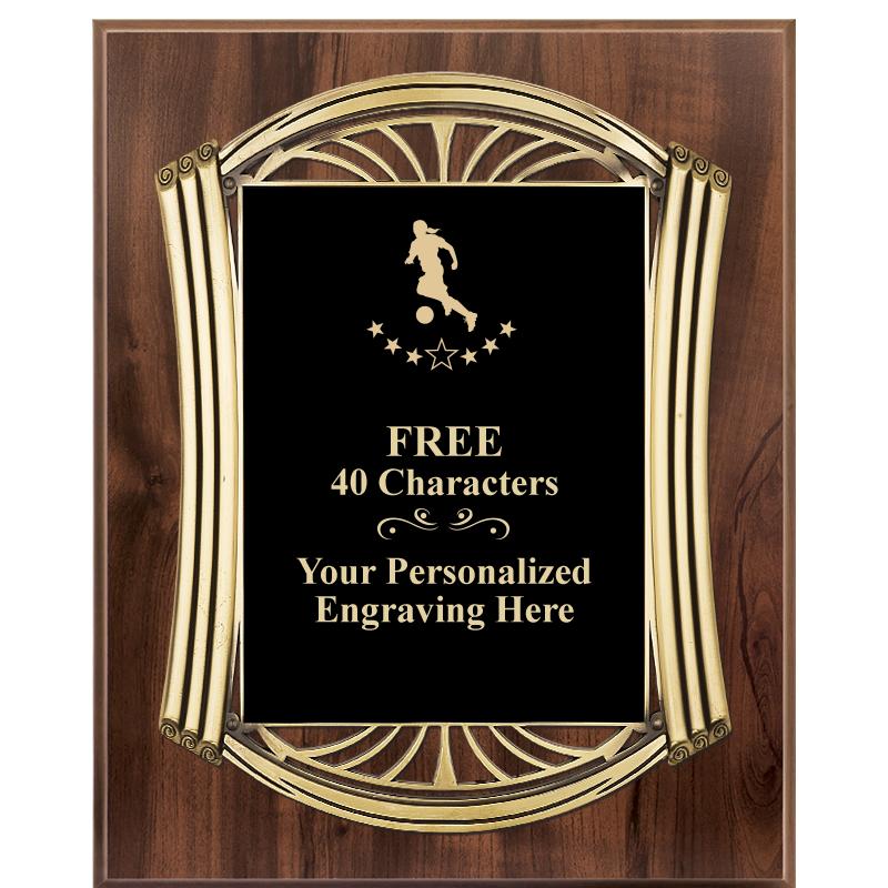 10.5X13 ROMAN WOOD W GLD PLQ