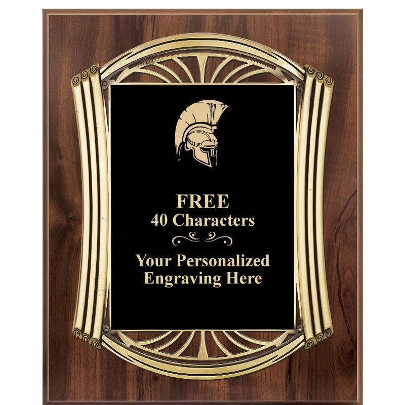 10.5X13 ROMAN WOOD W GLD PLQ