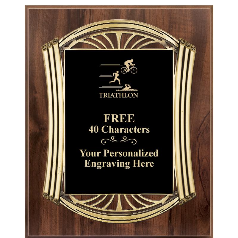 10.5X13 ROMAN WOOD W GLD PLQ