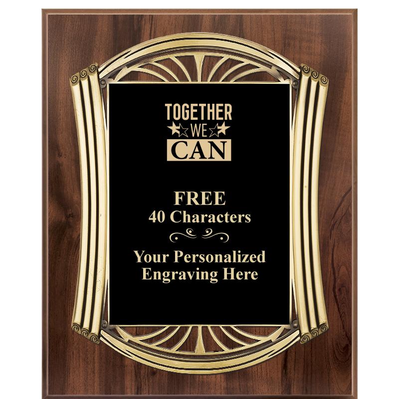 10.5X13 ROMAN WOOD W GLD PLQ