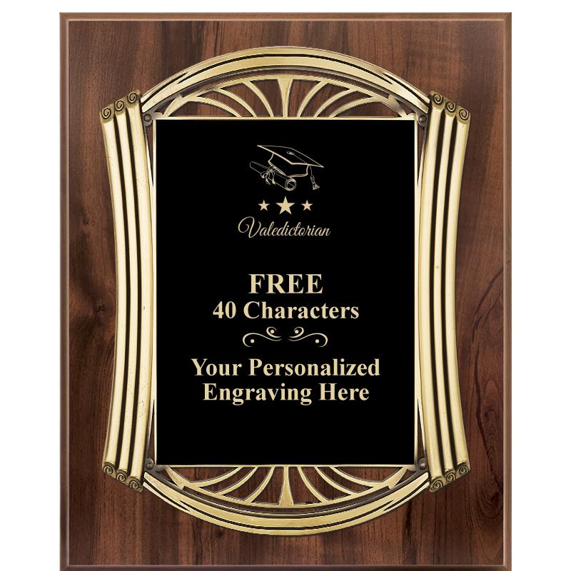 10.5X13 ROMAN WOOD W GLD PLQ