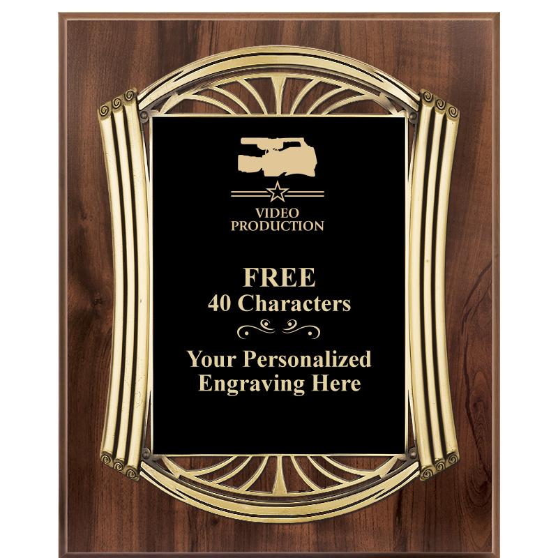 10.5X13 ROMAN WOOD W GLD PLQ