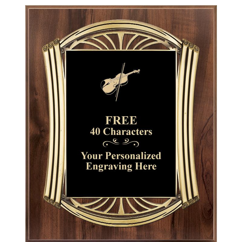 10.5X13 ROMAN WOOD W GLD PLQ